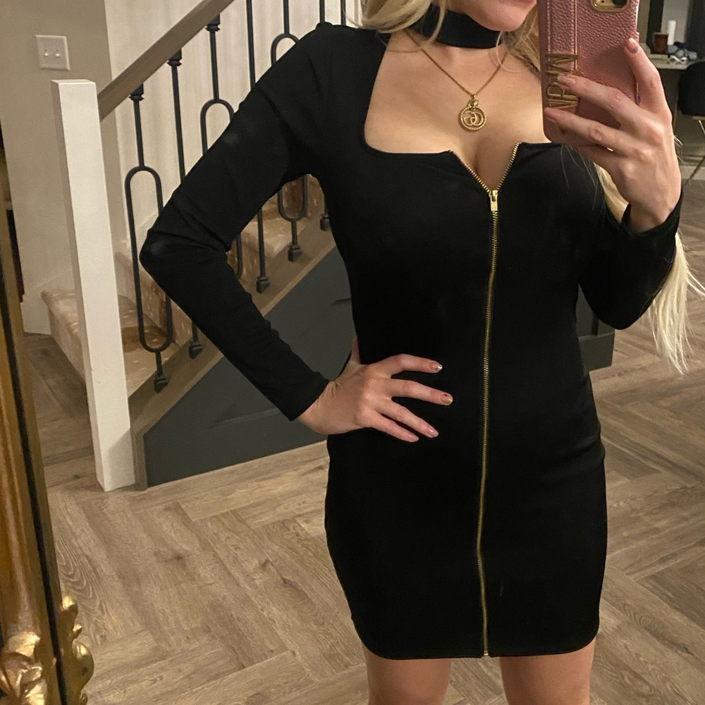 Long sleeve little black dress